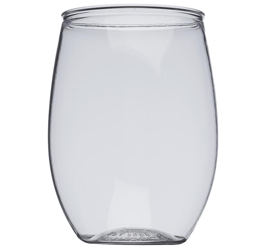 Plastic Stemless Wine Glass - 16 oz - Clear