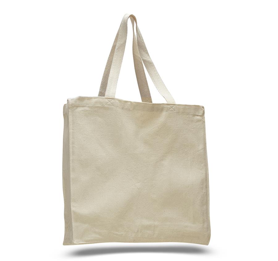 Cotton Canvas Gusset Tote - Natural