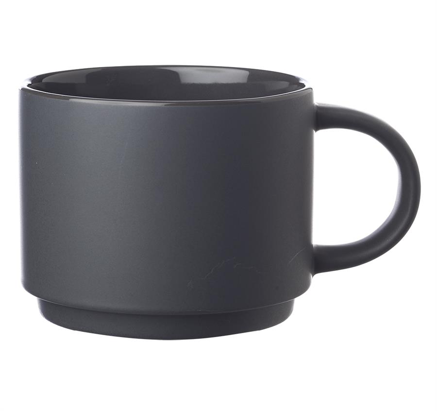 Stackable Ceramic Mugs 14 oz. - Grey