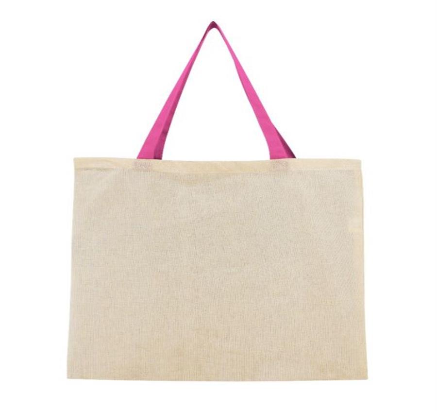Contrasting Handles Tote - Hot Pink