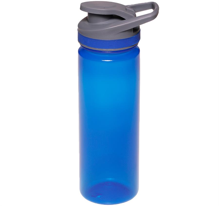 Plastic Sports Water Bottles with Flip Lid - Blue