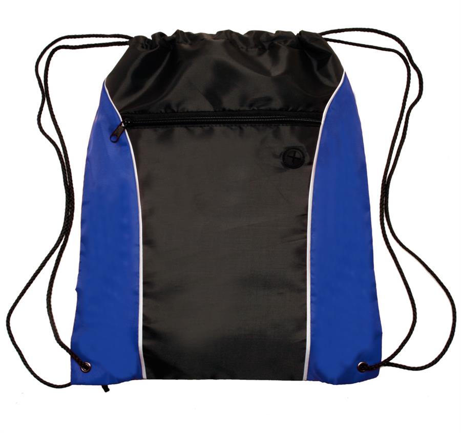 Side Color Drawstring Backpack - Blue