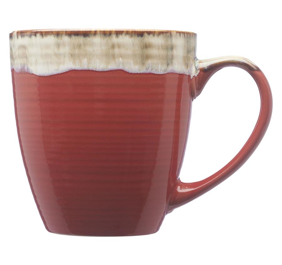 Drip Ceramic Personalized Mugs - 17 oz. - Red