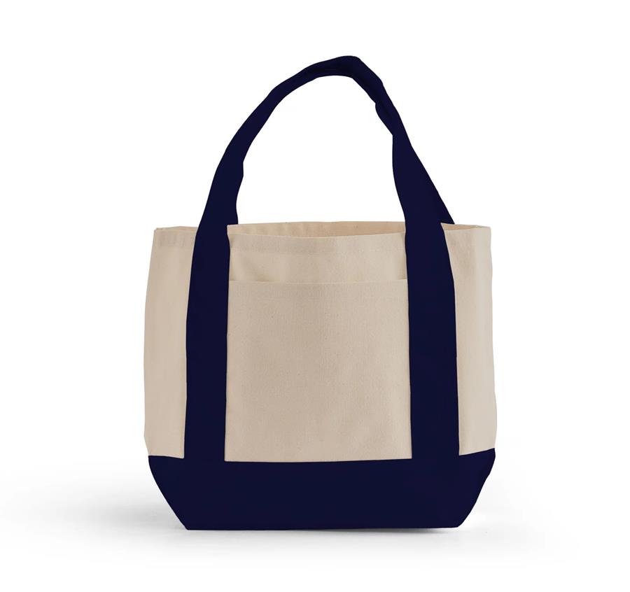 Large Shopping Canvas Bag - Navy