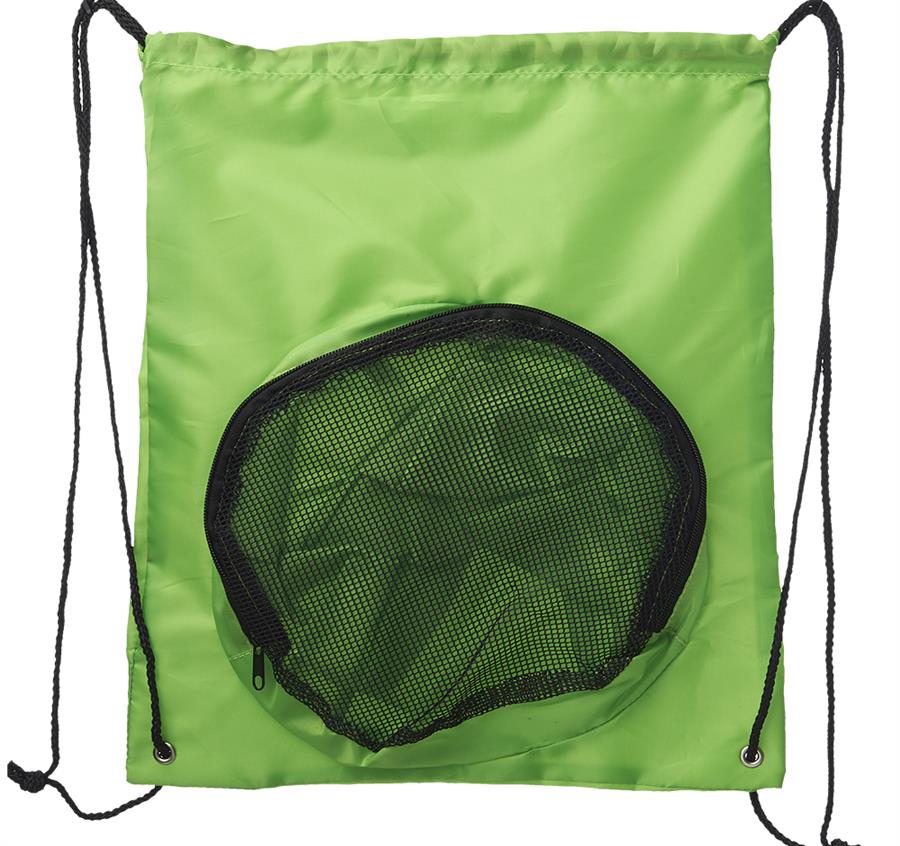 Large Pocket Drawstring Sport Packs - Lime Green