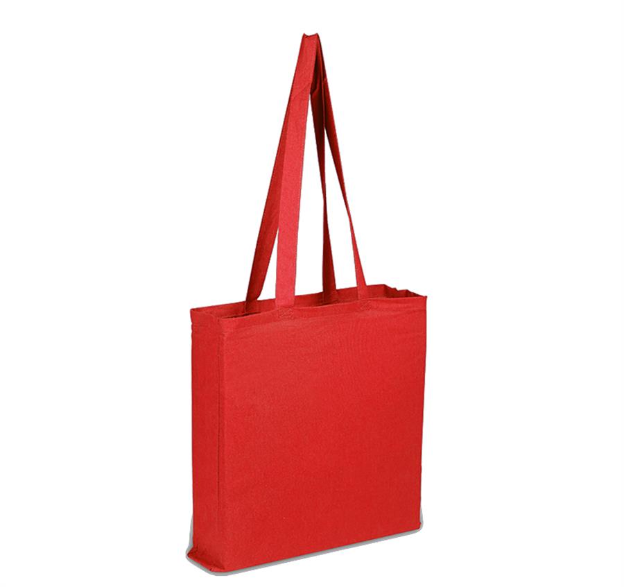 Sheeting Economical Tote Bag with All Side Gusset - Red