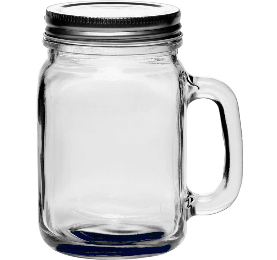 Libbey Handle Mason Jars with Lids - Black