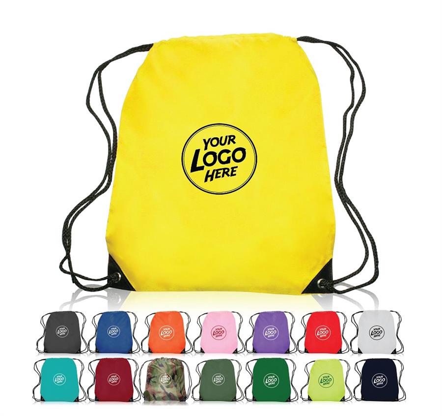 Black Trim Drawstring Bags