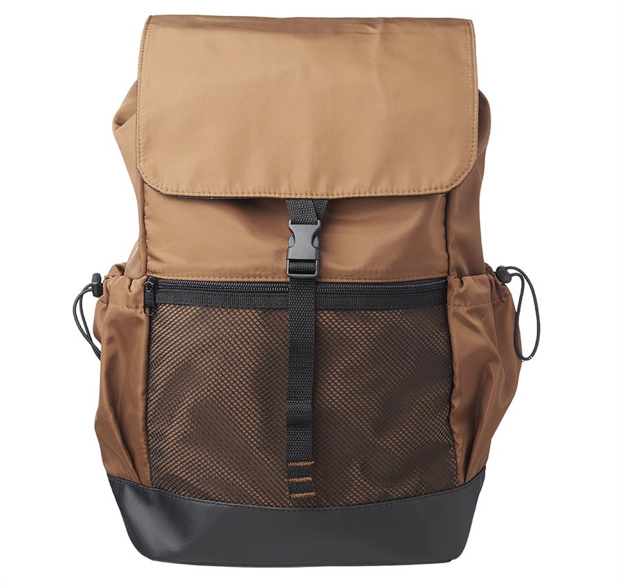 PU Polyester Satchel Backpack - Brown