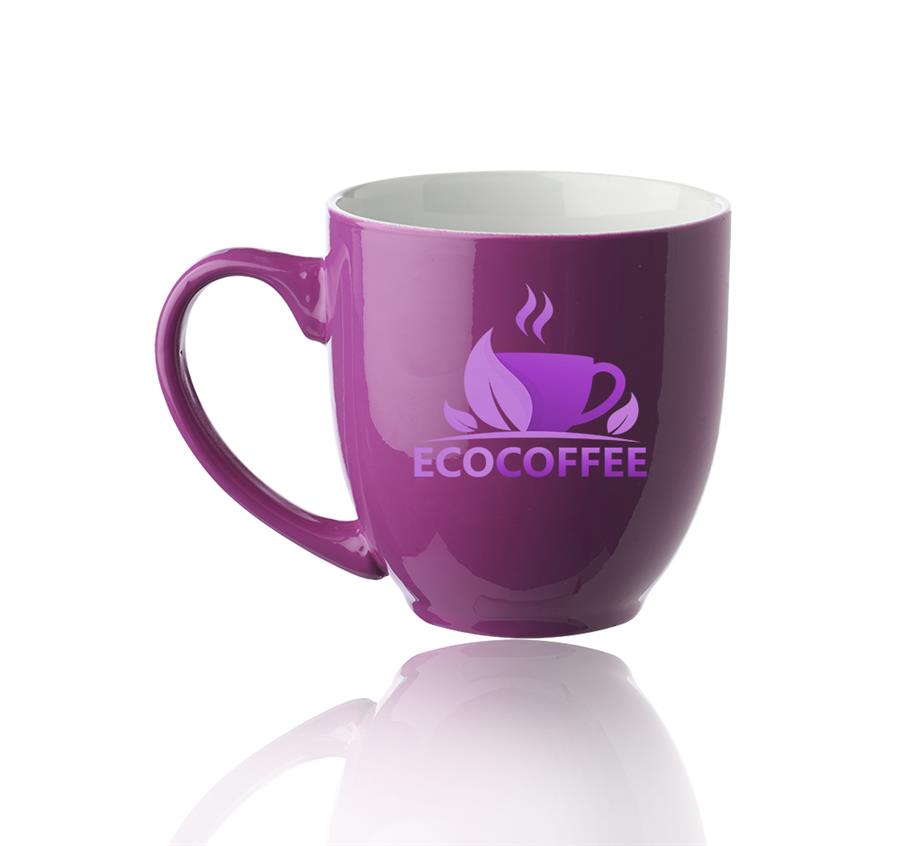 Fluorescent Bistro Personalized Mugs 16 oz. - Fuchsia
