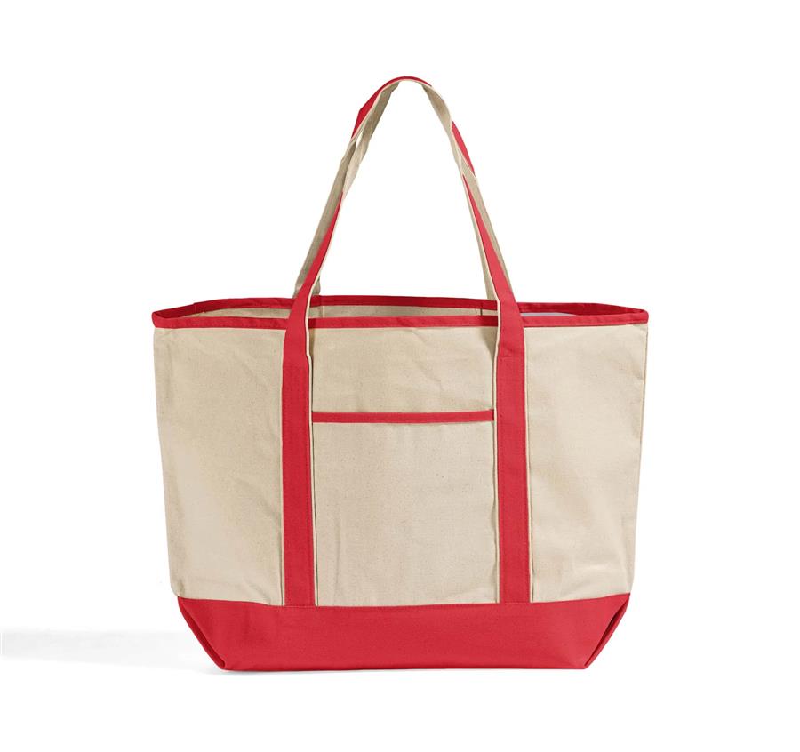 Jumbo Deluxe Canvas Tote Bag - Red