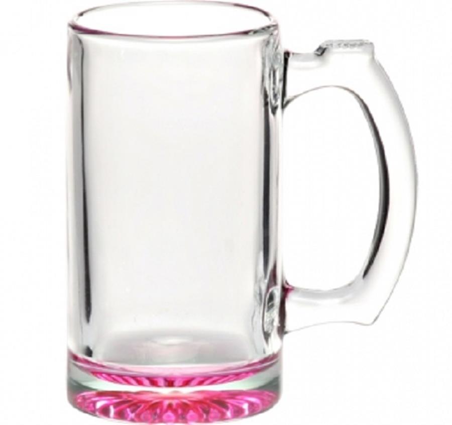 Libbey Groomsmen Glass Beer Mugs - Pink