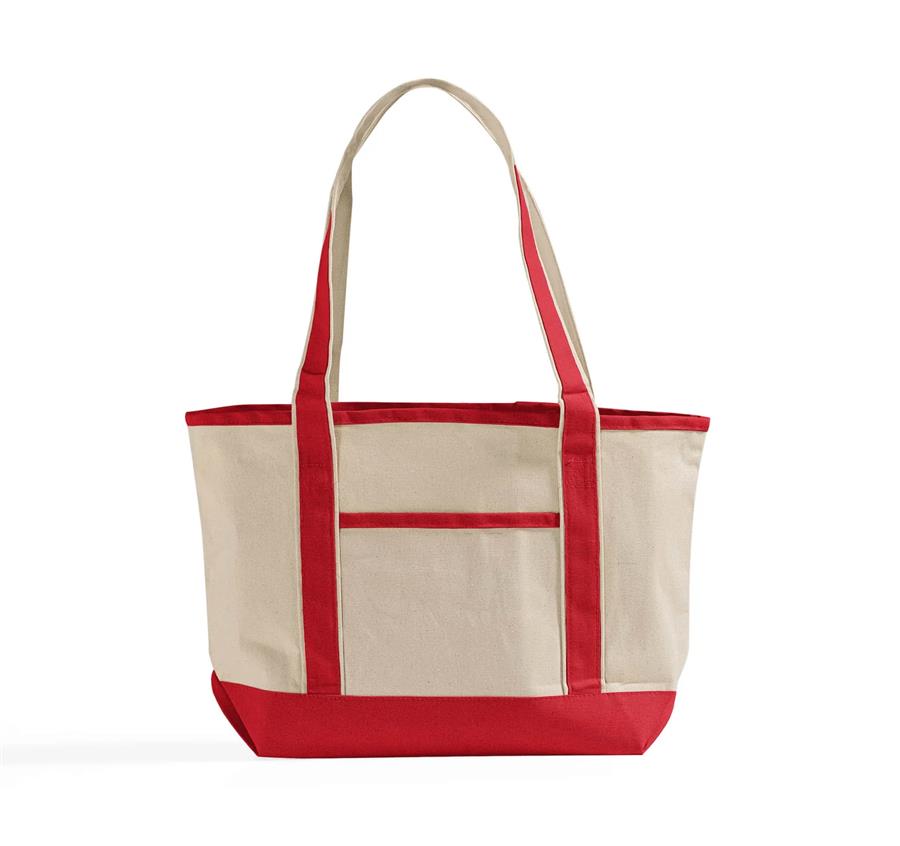Medium Deluxe Canvas Tote Bag - Red