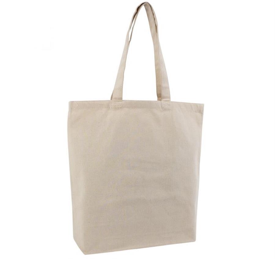 Medium 12 oz Cotton Gusseted Tote - Natural