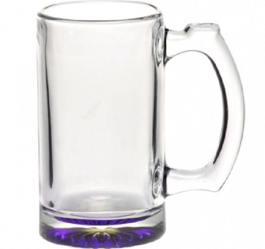 Libbey Groomsmen Glass Beer Mugs - Purple