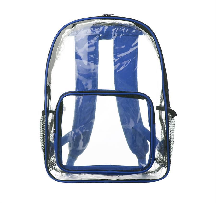 Pocket Clear Plastic Backpacks - Blue