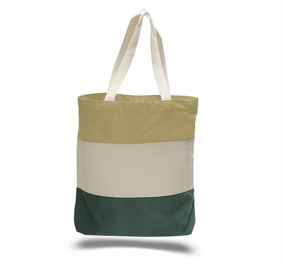 Canvas Tri Color Professional Tote Bag - Forest Green