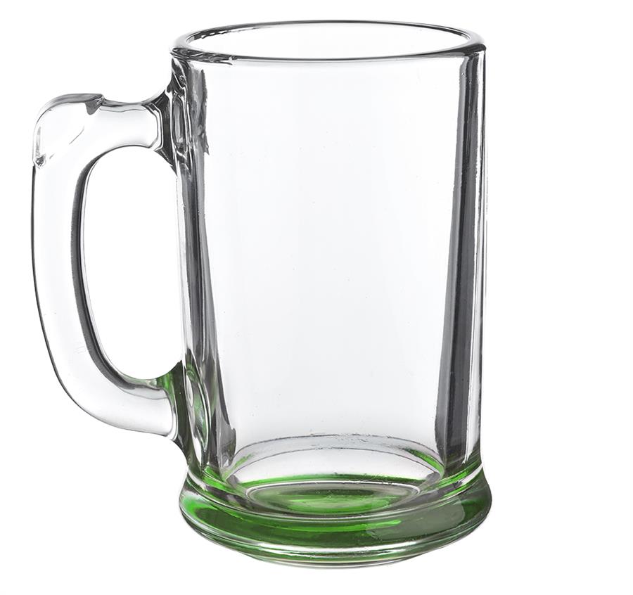 14 oz. Glass Beer Mugs - Green