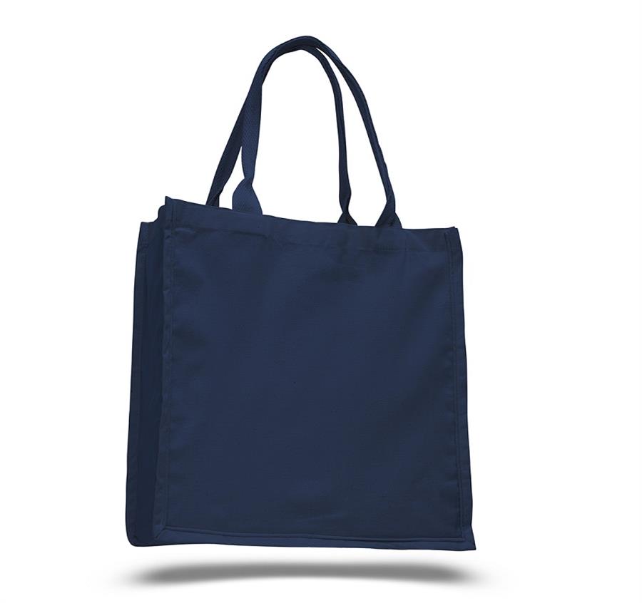 Fancy Cotton Shopper Bag - Navy
