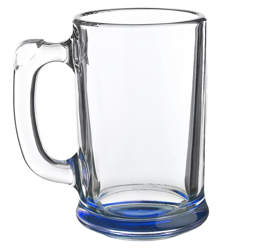 14 oz. Glass Beer Mugs - Blue