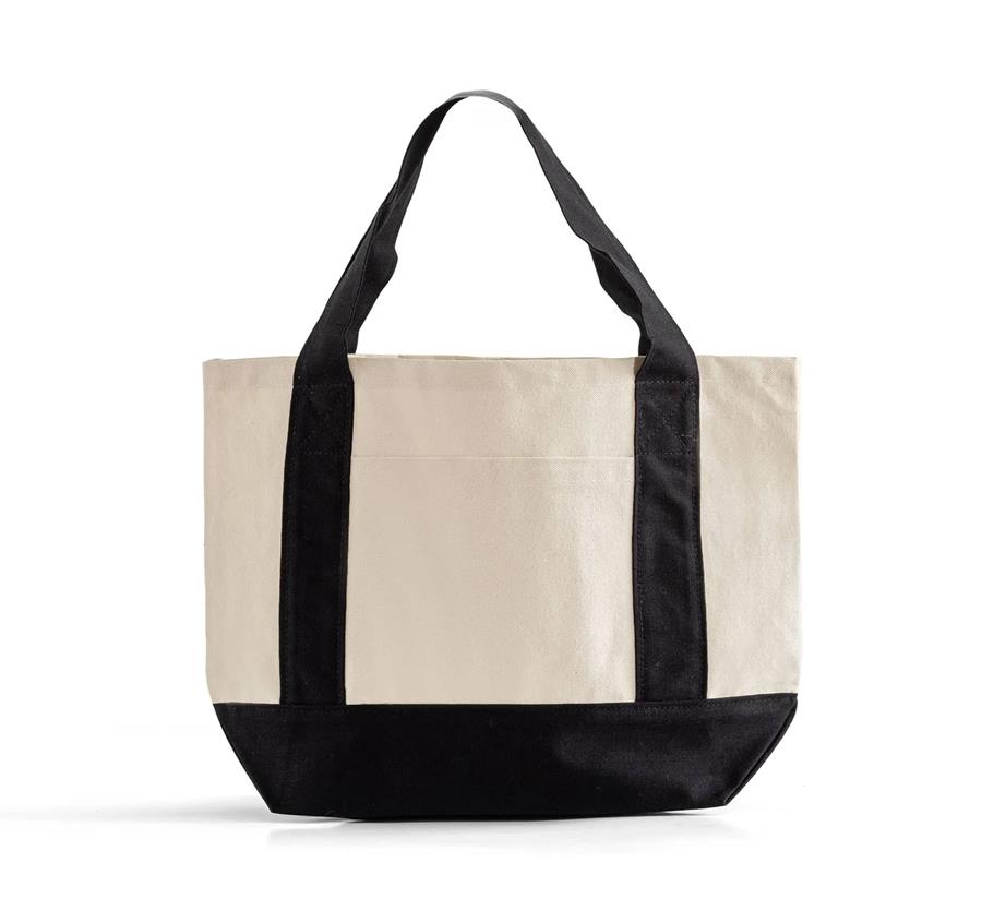 Large Shopping Canvas Bag - Black