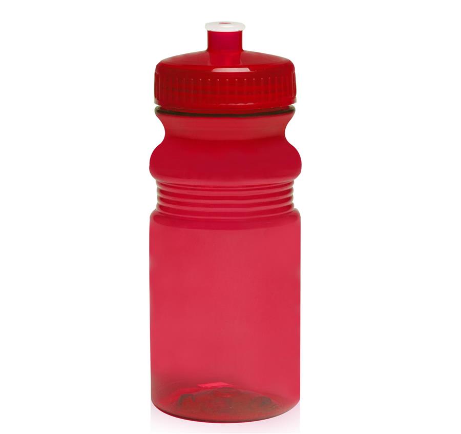 Push Cap Bike Water Bottles 20 oz - Red