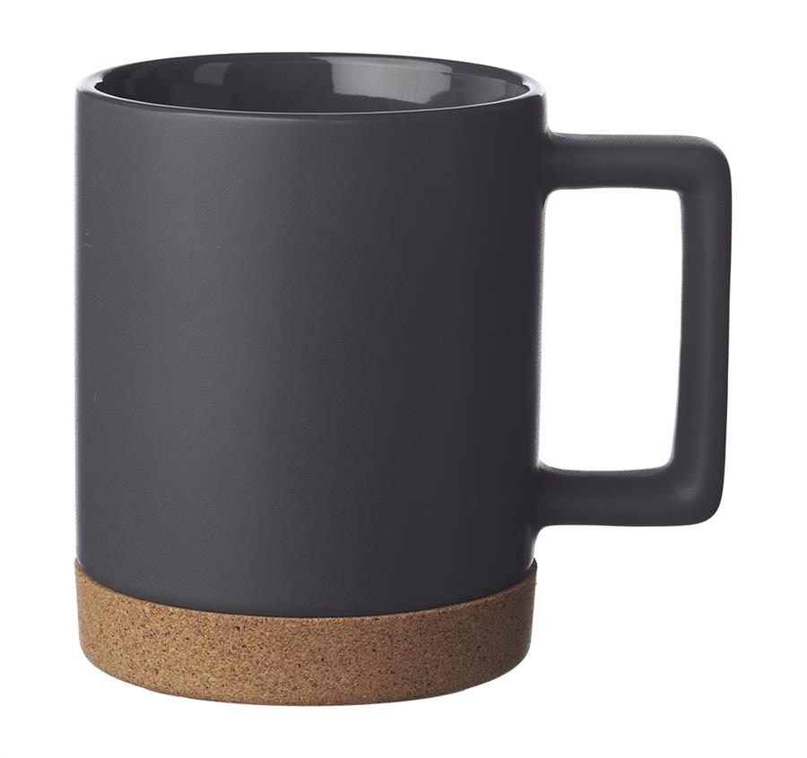 Caldwell 15 oz. Cork Base Ceramic Mugs - Grey