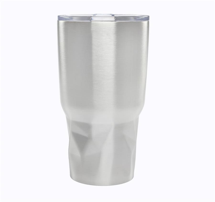 Stainless Steel Tumblers with Clear Lids 27 oz - Silver