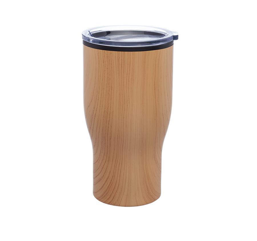 Challenger Travel Mugs with Wood Finish - Beach Wood