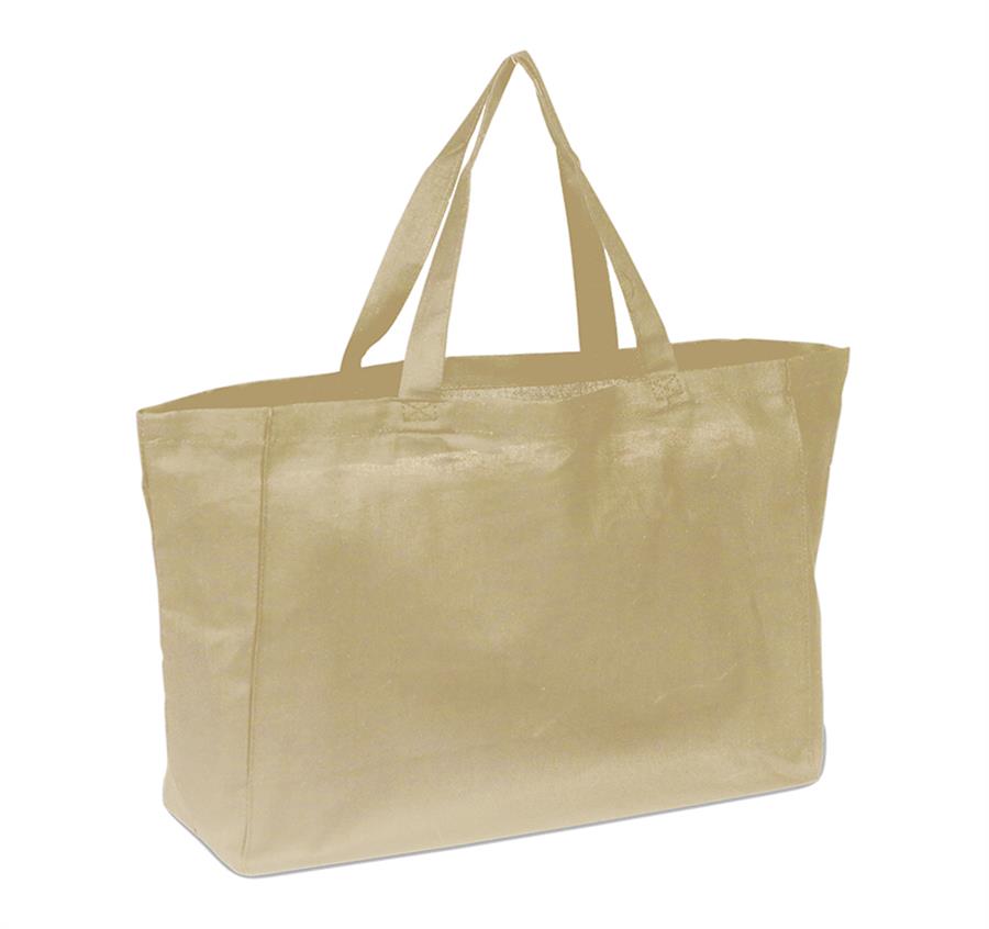 Cotton Sheeting Travel Tote - Natural