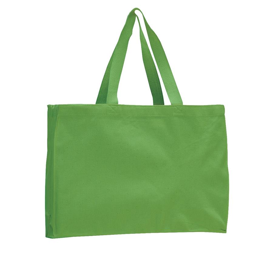 Canvas Gusset Tote Bag - Lime