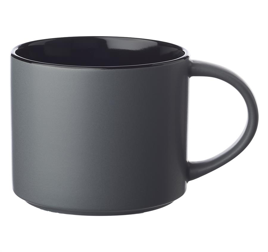 Matte 16 oz. Stackable Ceramic Mugs - Black