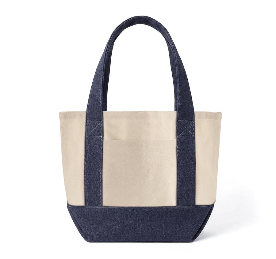 Mini Iconic Denim Bag - Natural/ Dark Denim