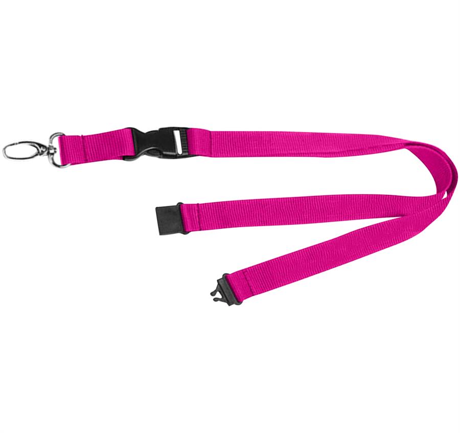 Lanyard with Buckle Release and Safety - Hot Pink