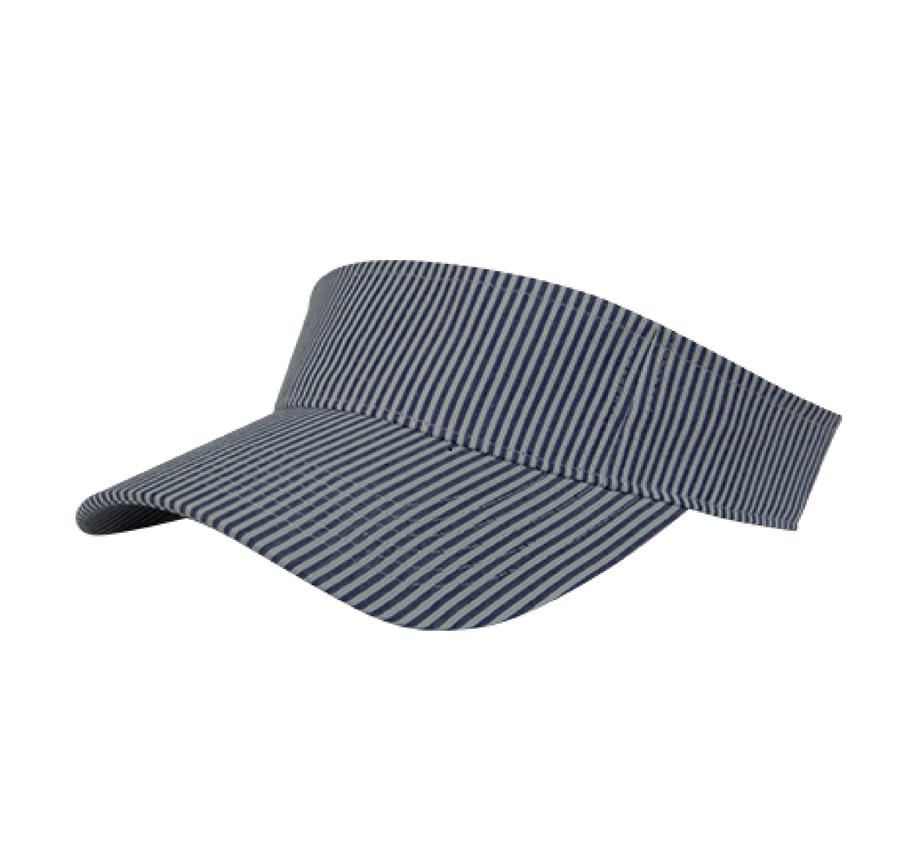 Lightweight Cotton Seersucker Visor - White/Blue
