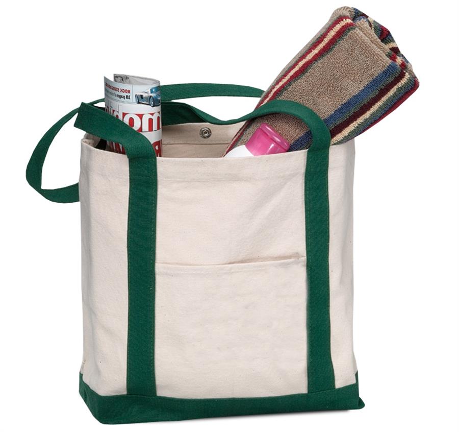 Canvas Big Tote Bag - Forest Green