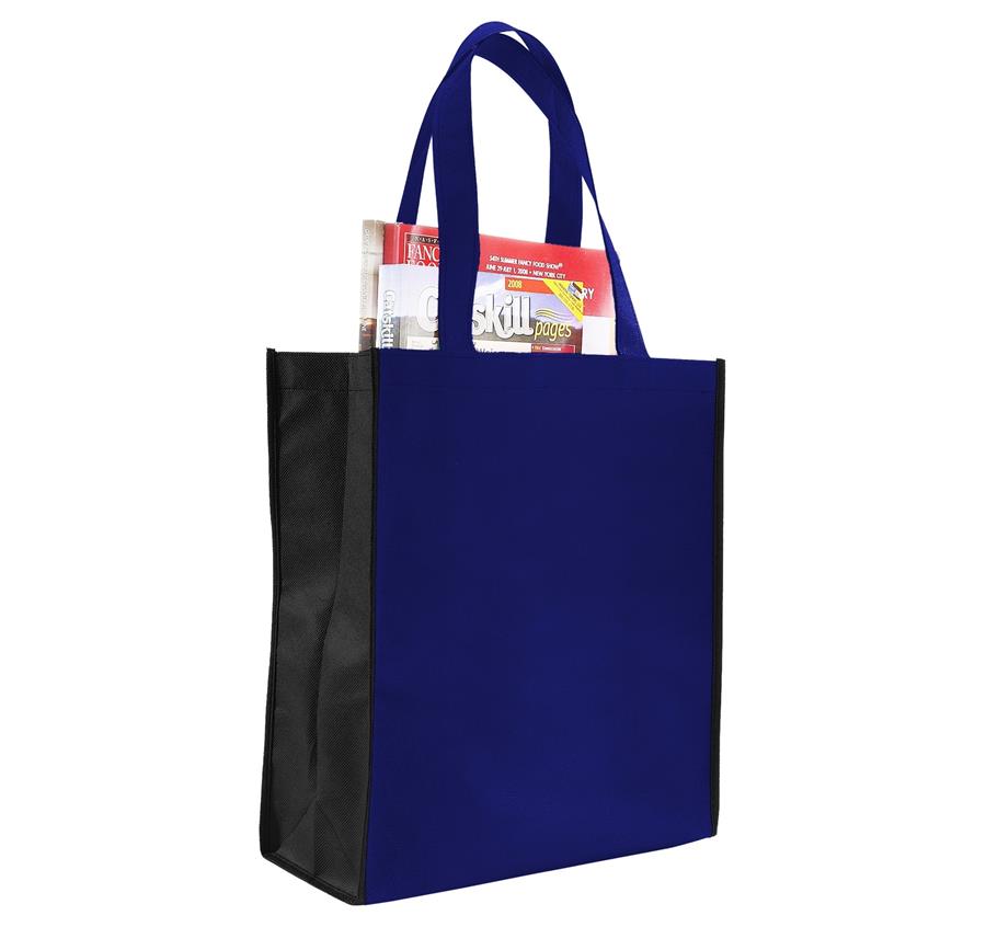 Non Woven Two Tone Tote/Book Bag - Navy