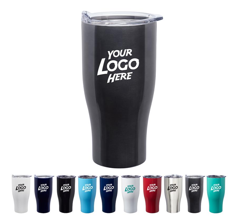 Stainless Steel Grip Travel Mugs - 27 oz