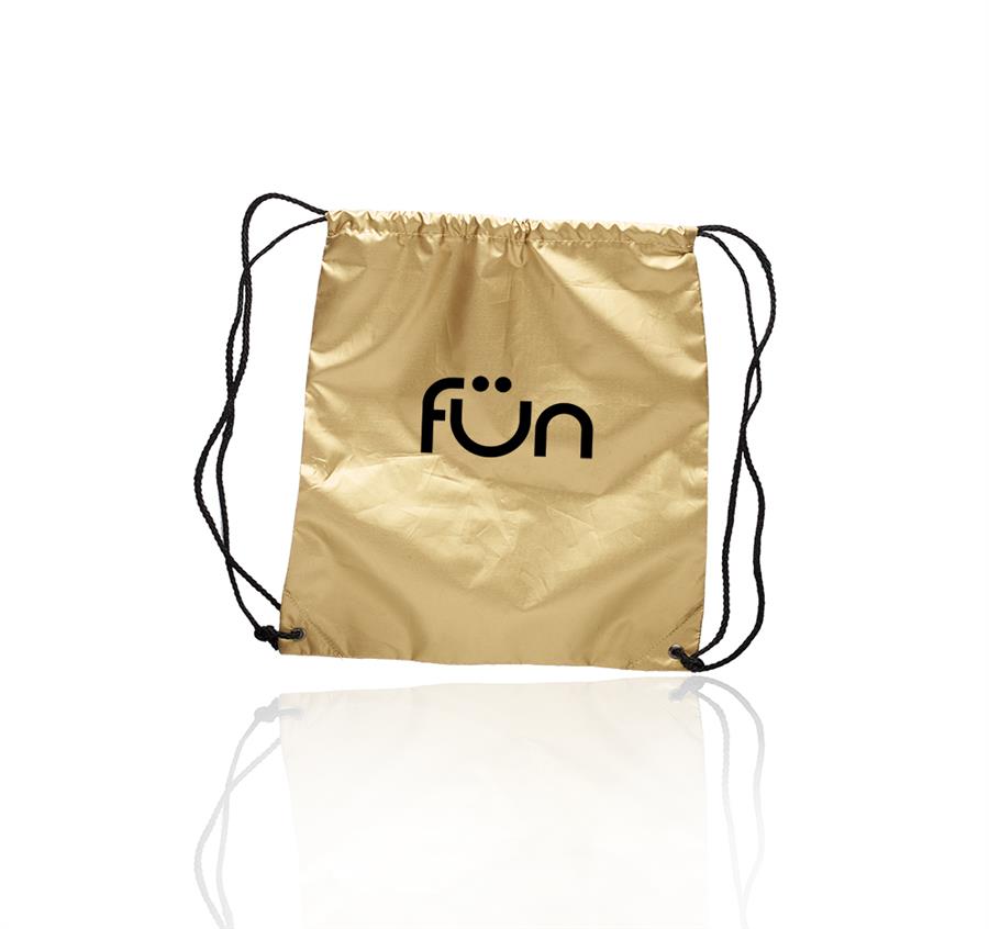 Shiny Drawstring Backpack - Gold