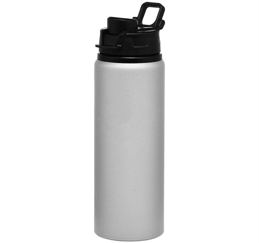 Aluminum Water Bottles with Snap Lid - 25 oz - Silver