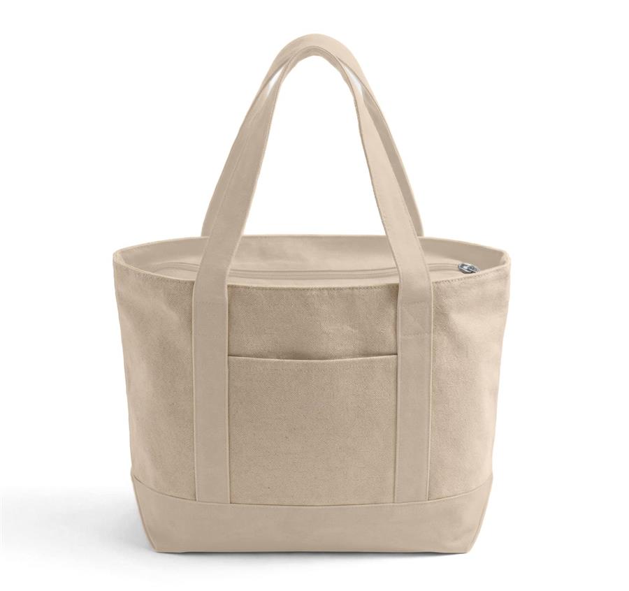 Iconic Large Zipper Shopping Bag - Natural