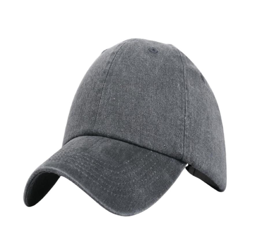 Pigment Dyed Washed Cotton Cap - Charcoal