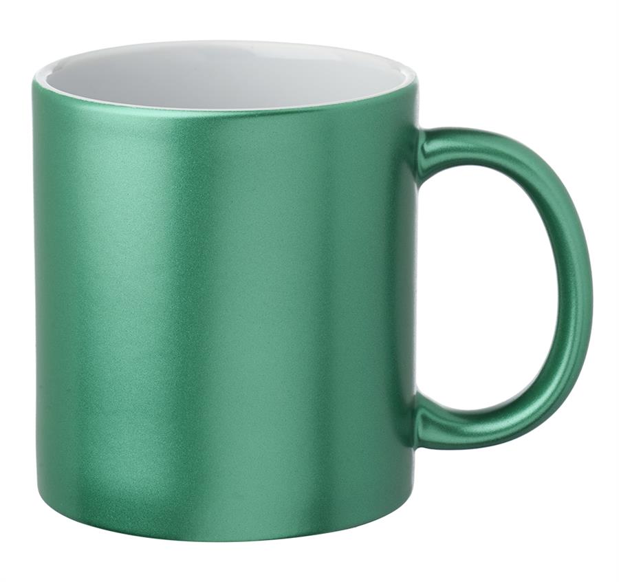 Metallic Ceramic Custom Mugs 11 oz. - Green