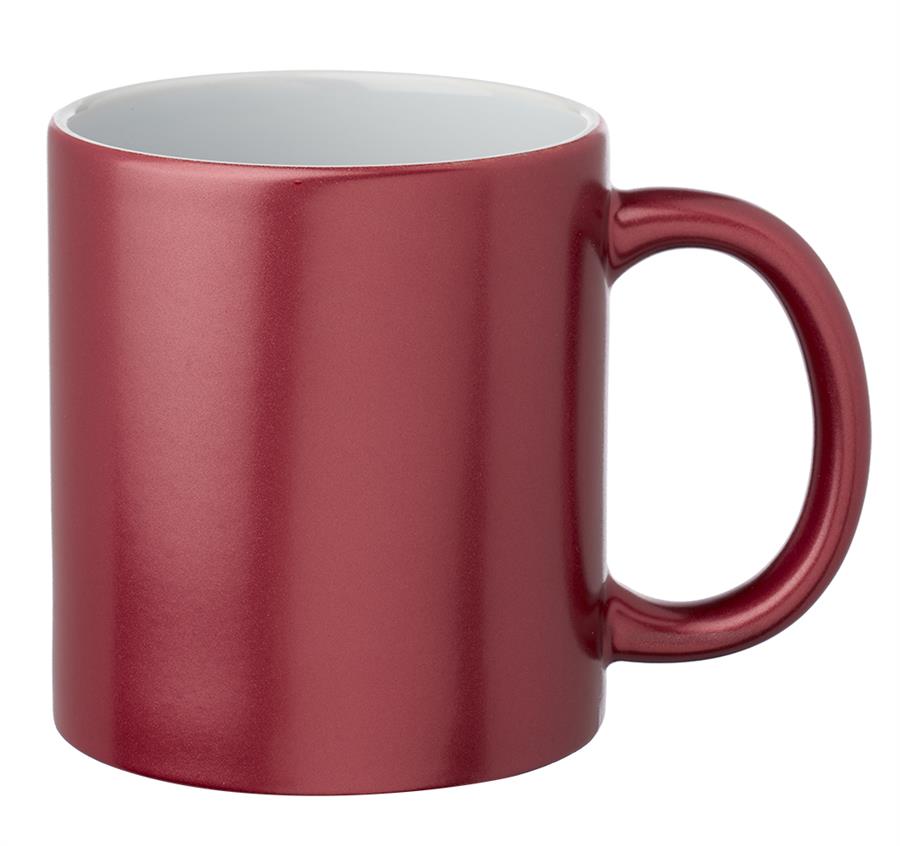 Metallic Ceramic Custom Mugs 11 oz. - Red