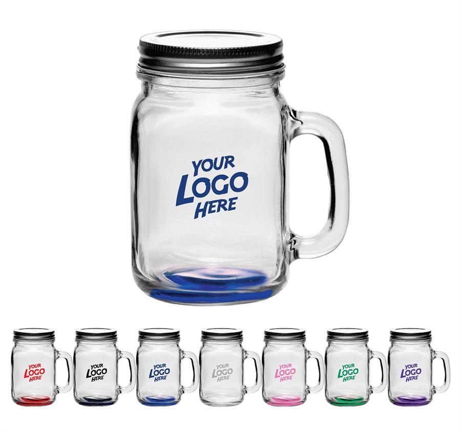 Libbey Handle Mason Jars with Lids