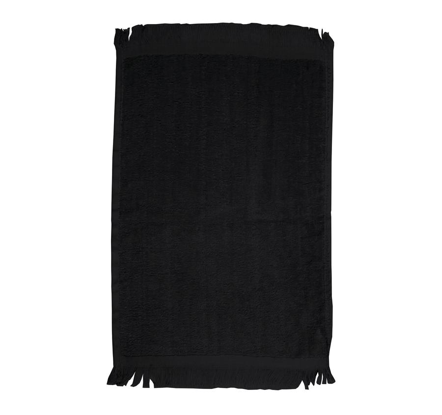 Fingertip Towel Fringed Ends - Black