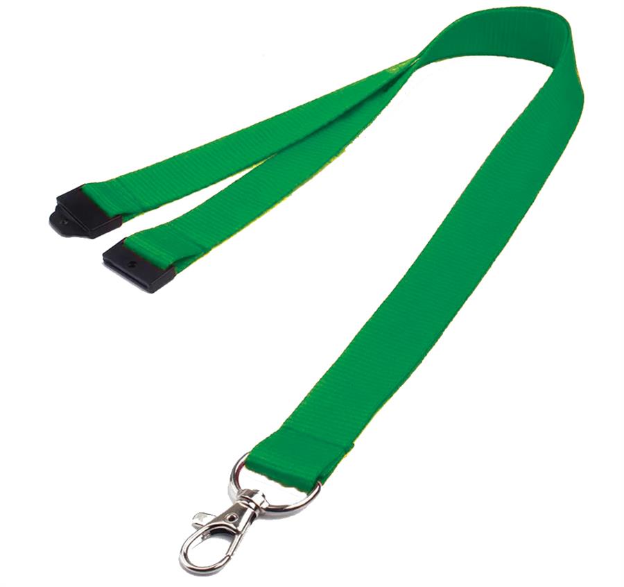 Premium Polyester Silkscreen Lanyard with Safety Breakaway - Green