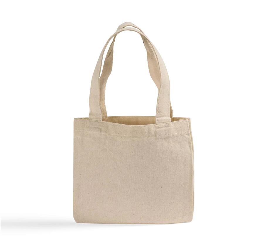 6" Tiny Cotton Tote Bag - Natural