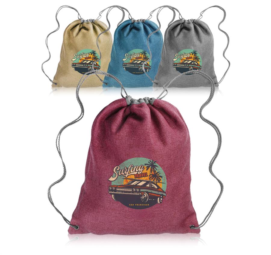 Linen Drawstring Backpack