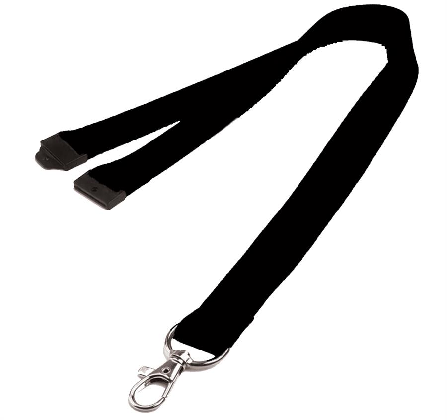 Premium Polyester Silkscreen Lanyard with Safety Breakaway - Black